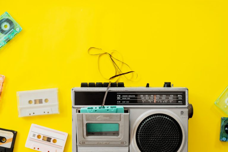 vintage radio cassette player from the 90s